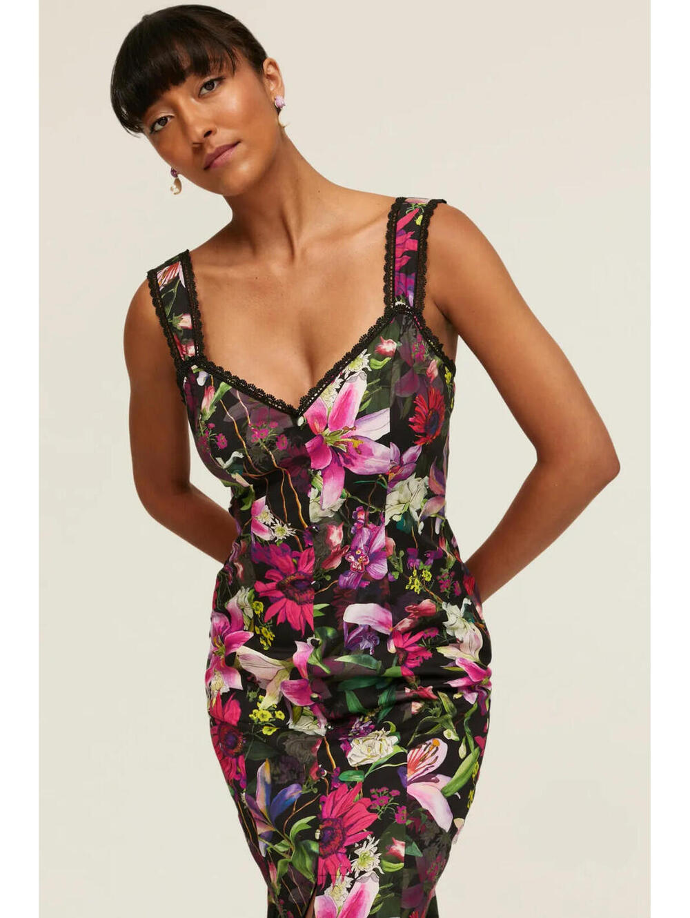 Marchesa Notte Botanical Midi Dress Size 14 - Picture 9 of 9